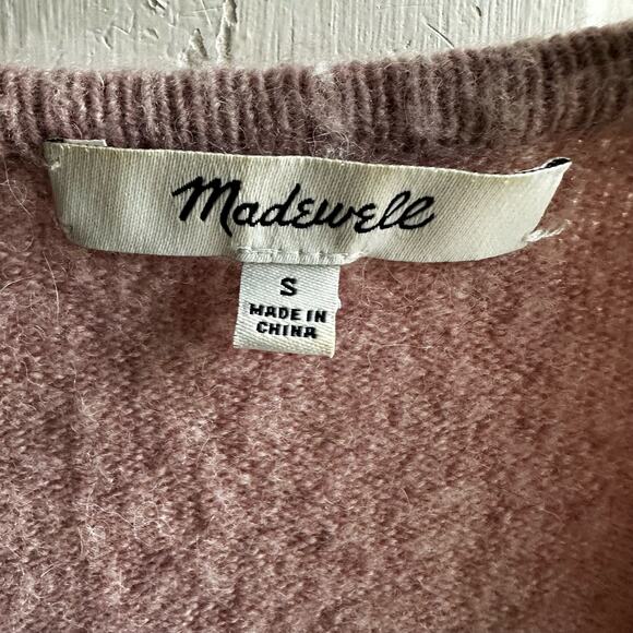 Madewell Ryder Cardigan Sweater Pink Wool Alpaca - Picture 7 of 8